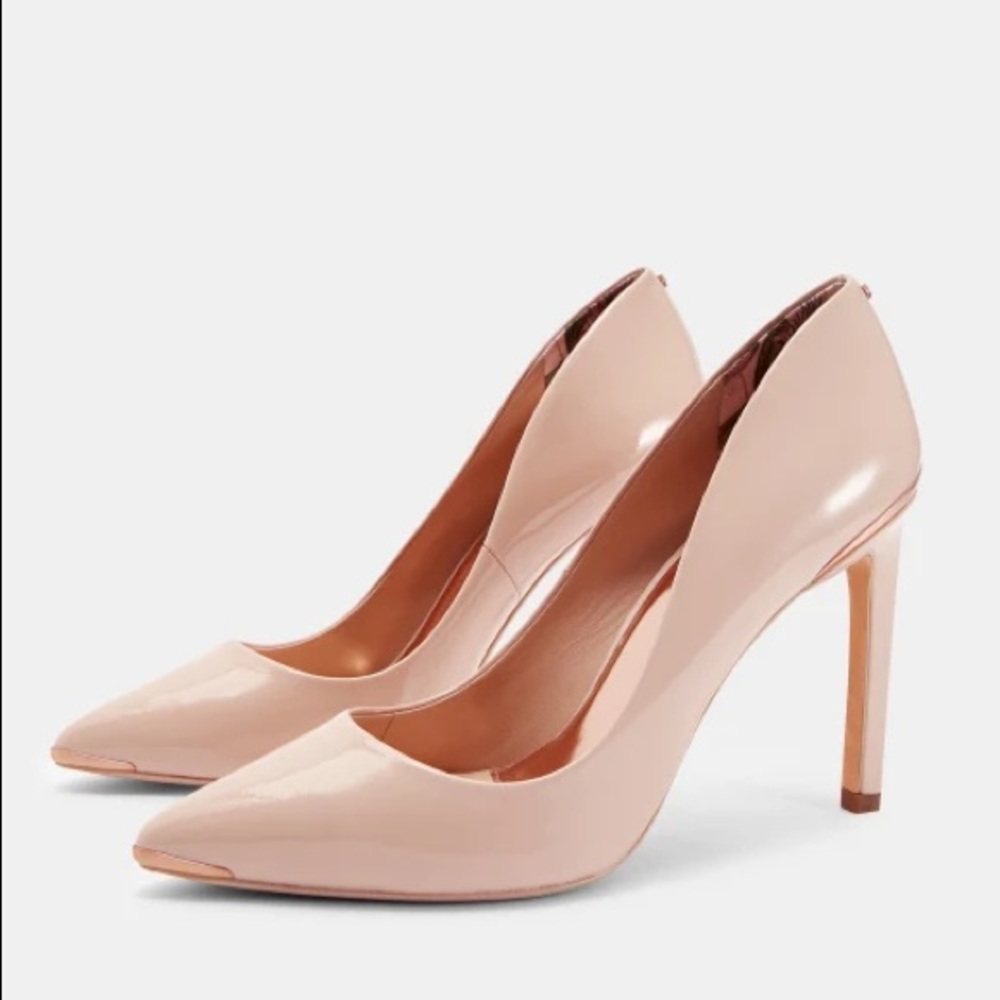 Ted Baker pink patent leather courts heels